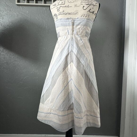 GAP  Striped Lined Boho Coastal Strapless Midi Dress  6 Y2K Summer  Elegance - Picture 6 of 9